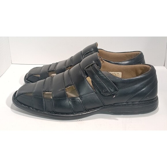 Stacy Adams Black Leather Fisherman style Sandals Men\'s Shoes Size 10.5 main image 11